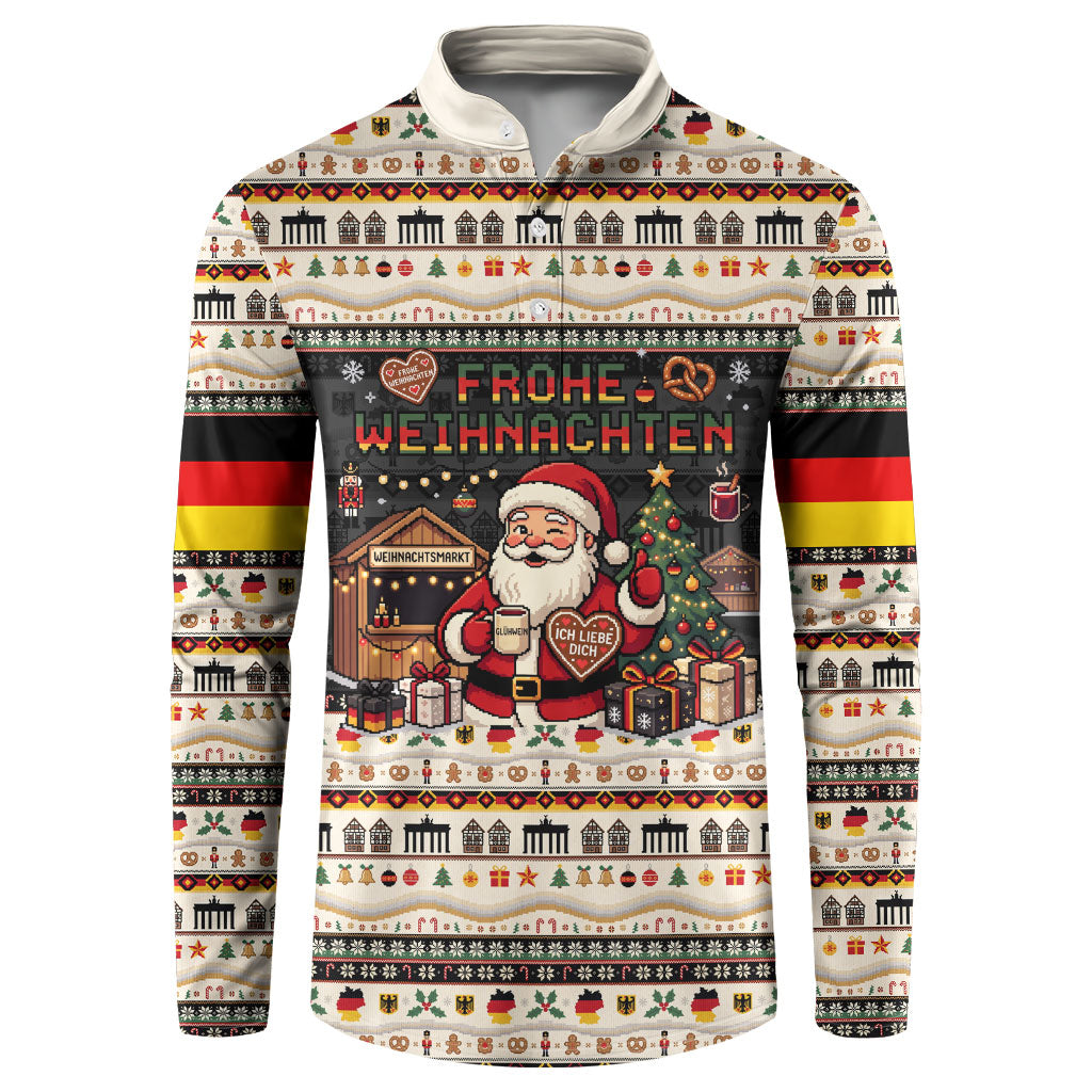 Germany Christmas Frohe Weihnachten Button Sweatshirt Vintage German Flag Eagle Brandenburg Gate