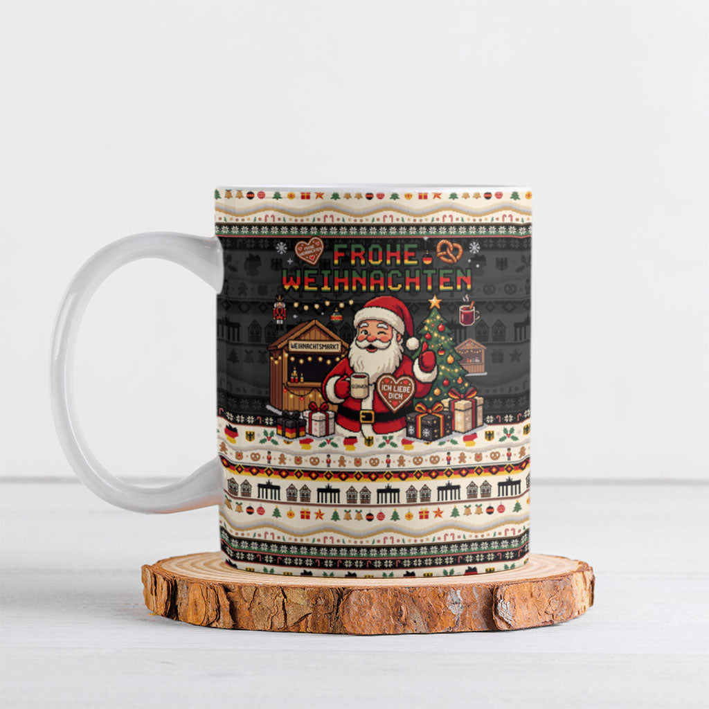 Germany Christmas Frohe Weihnachten Ceramic Mug Vintage German Flag Eagle Brandenburg Gate