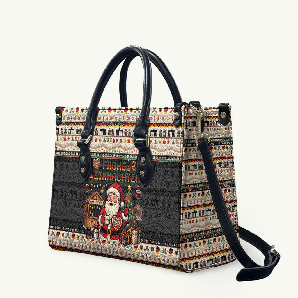 Germany Christmas Frohe Weihnachten Leather Bag Vintage German Flag Eagle Brandenburg Gate