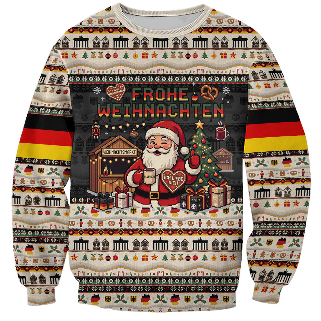 Germany Christmas Frohe Weihnachten Sweatshirt Vintage German Flag Eagle Brandenburg Gate
