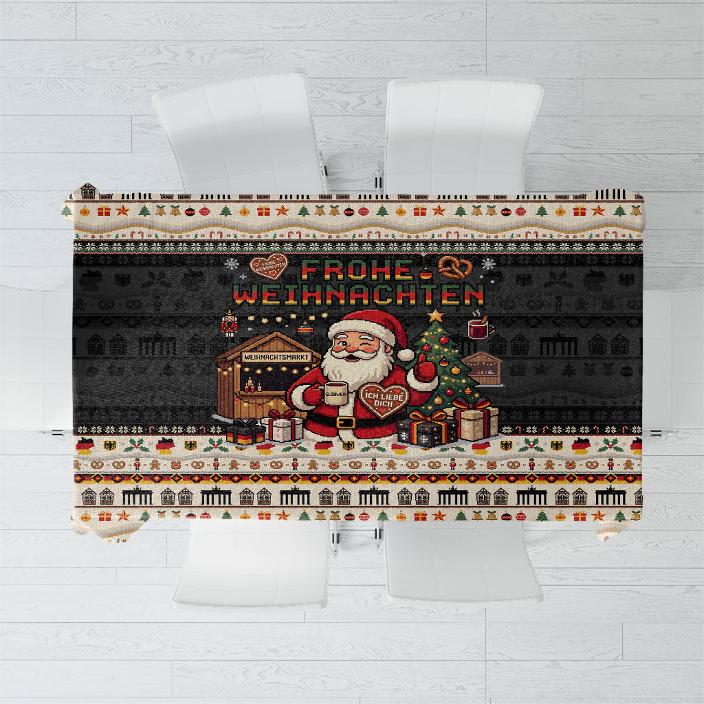 Germany Christmas Frohe Weihnachten Tablecloth Vintage German Flag Eagle Brandenburg Gate