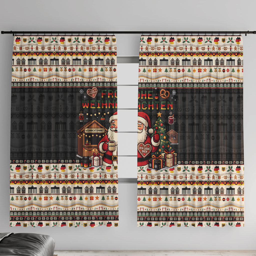 Germany Christmas Frohe Weihnachten Window Curtain Vintage German Flag Eagle Brandenburg Gate