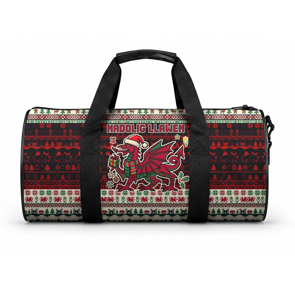 Wales Christmas Nadolig Llawen Duffle Bag Welsh Dragon Flag Cymru Ugly Vintage