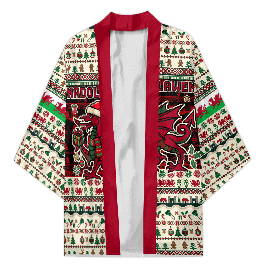 Wales Christmas Nadolig Llawen Kimono Welsh Dragon Flag Cymru Ugly Vintage