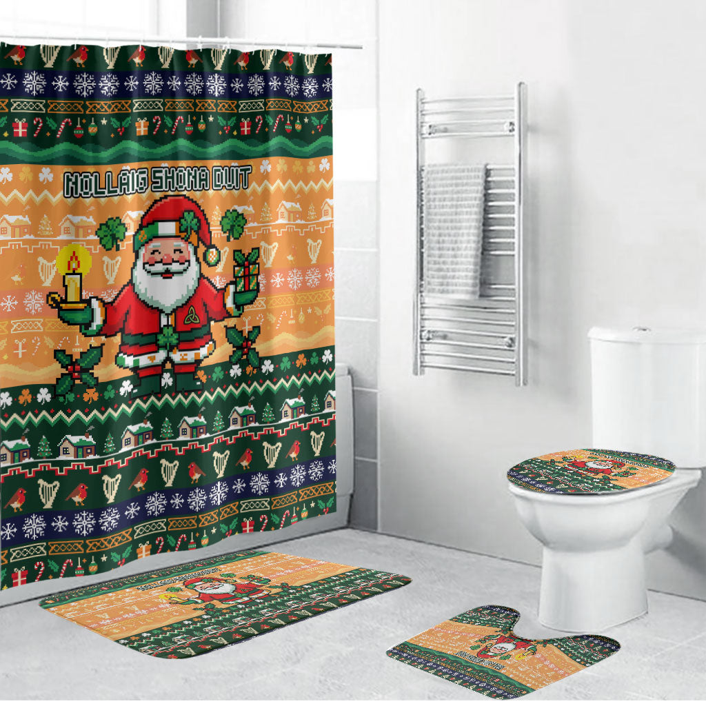 Ireland Christmas Nollaig Shona Duit Bathroom Set Irish Flag Shamrock Cottage
