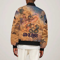Seth Serpent Bomber Jacket Sandstorm Egyptian Chaos God in Ancient Desert Tones
