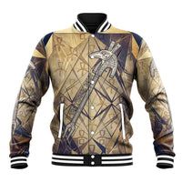 Suty Baseball Jacket with Typhonic Beast Staff Ancient Egypt Symbolism
