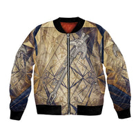 Suty Bomber Jacket with Typhonic Beast Staff Ancient Egypt Symbolism