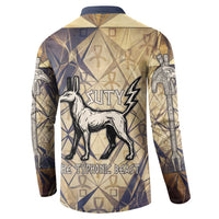 Suty Button Sweatshirt with Typhonic Beast Staff Ancient Egypt Symbolism