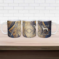 Suty Ceramic Mug with Typhonic Beast Staff Ancient Egypt Symbolism