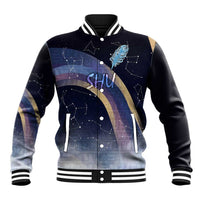Shu Celestial Constellations Baseball Jacket Rainbow Ancient Egyptian Sky Deity Theme