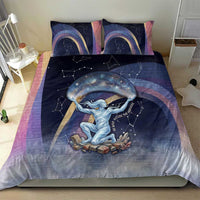 Shu Celestial Constellations Bedding Set Rainbow Ancient Egyptian Sky Deity Theme