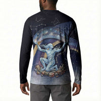 Shu Celestial Constellations Button Sweatshirt Rainbow Ancient Egyptian Sky Deity Theme