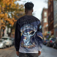 Shu Celestial Constellations Long Sleeve Shirt Rainbow Ancient Egyptian Sky Deity Theme