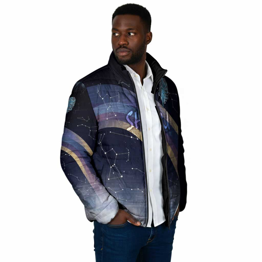 Shu Celestial Constellations Padded Jacket Rainbow Ancient Egyptian Sky Deity Theme