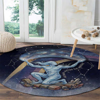 Shu Celestial Constellations Round Carpet Rainbow Ancient Egyptian Sky Deity Theme
