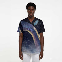 Shu Celestial Constellations Scrub Top Rainbow Ancient Egyptian Sky Deity Theme