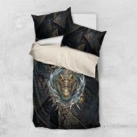 Sobek Egypt Bedding Set with Crocodile Head Water Symbolism Ancient Guardian
