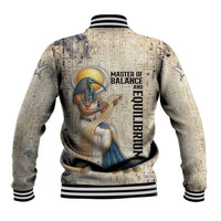 Thoth Baseball Jacket Ibis Head and Ancient Scroll Egyptian Wisdom