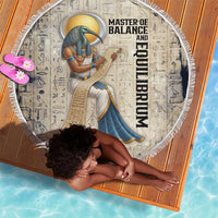 Thoth Beach Blanket Ibis Head and Ancient Scroll Egyptian Wisdom