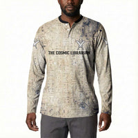 Thoth Button Sweatshirt Ibis Head and Ancient Scroll Egyptian Wisdom