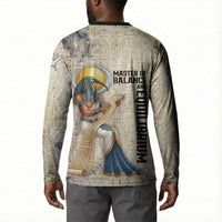 Thoth Button Sweatshirt Ibis Head and Ancient Scroll Egyptian Wisdom