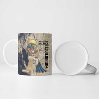 Thoth Ceramic Mug Ibis Head and Ancient Scroll Egyptian Wisdom