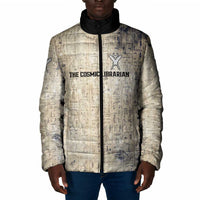 Thoth Padded Jacket Ibis Head and Ancient Scroll Egyptian Wisdom