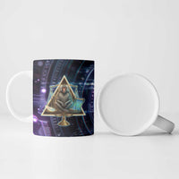 Thoth Ancient Egyptian Cosmic Ceramic Mug with Sacred Eye and Baboon Symbol Theme