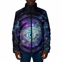 Thoth Ancient Egyptian Cosmic Padded Jacket with Sacred Eye and Baboon Symbol Theme