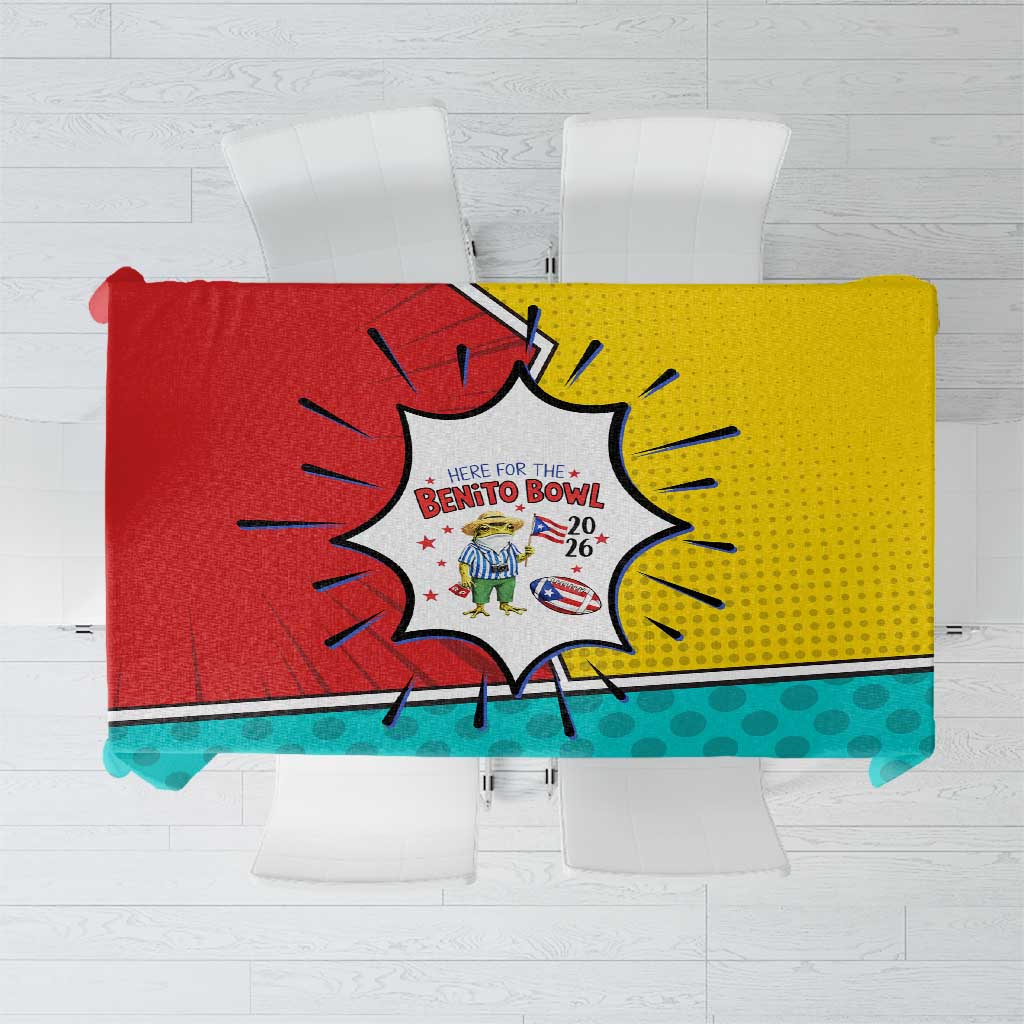 Benito Bowl Puerto Rican Frog Tablecloth Playful Pop‑Culture Game Day