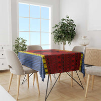 Eswatini Flag Tablecloth with Traditional Shield Spear and Cultural Pattern Design - Wonder Print Shop