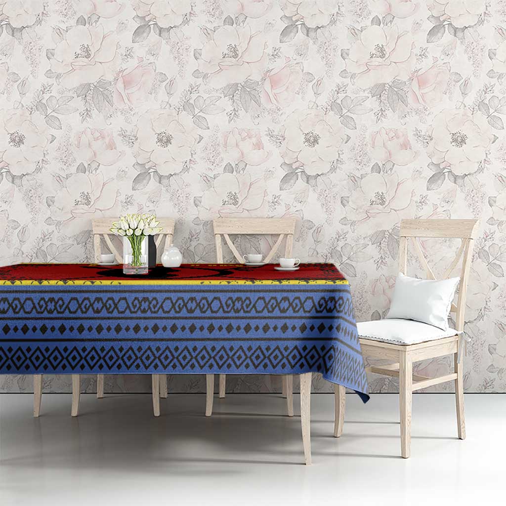 Eswatini Flag Tablecloth with Traditional Shield Spear and Cultural Pattern Design - Wonder Print Shop