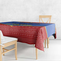 Eswatini Elephant Tablecloth with Tribal Print and National Flag Details