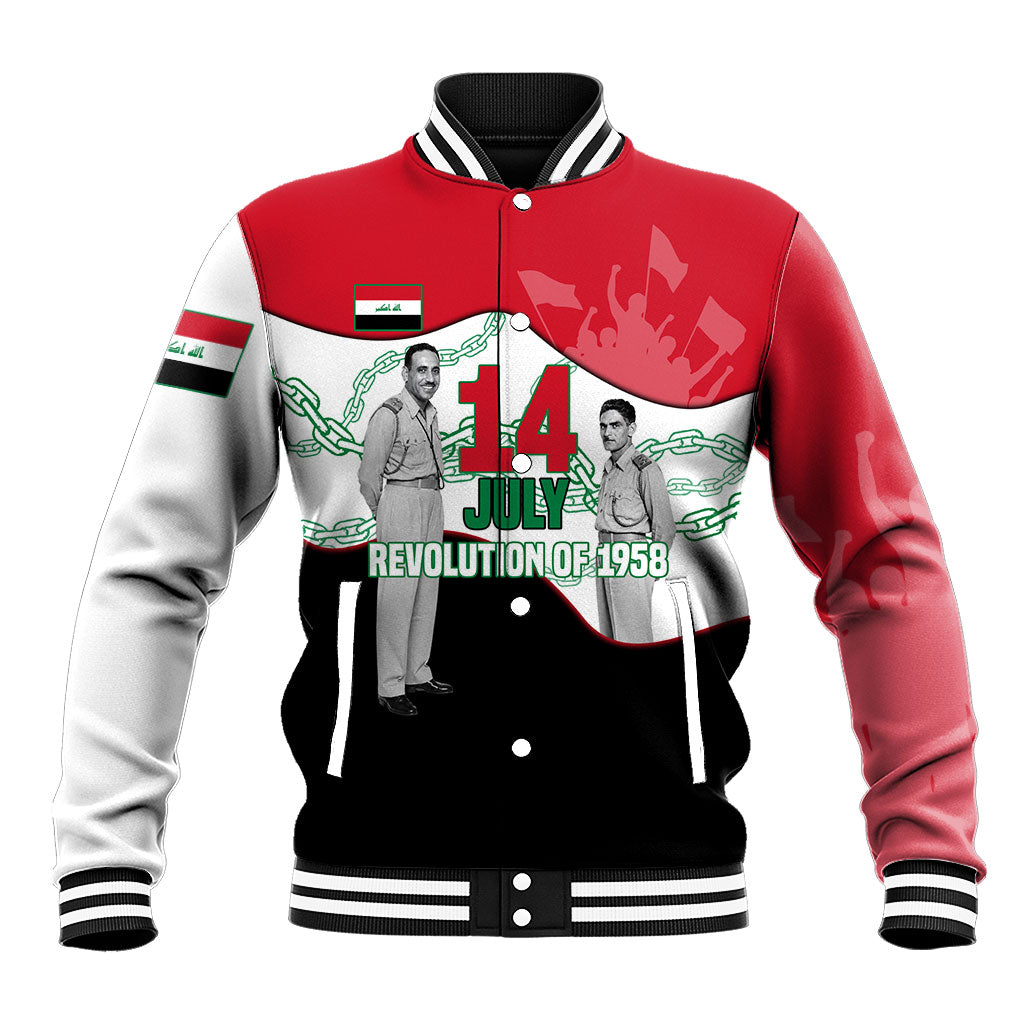 Iraq 14 July Revolution 1958 Baseball Jacket Abdul Karim Qasim Broken Chains Rising Fists