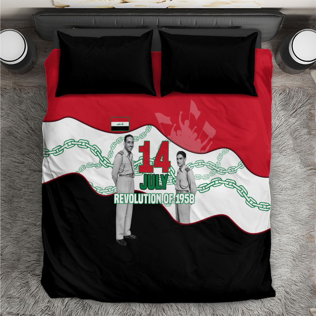 Iraq 14 July Revolution 1958 Bedding Set Abdul Karim Qasim Broken Chains Rising Fists