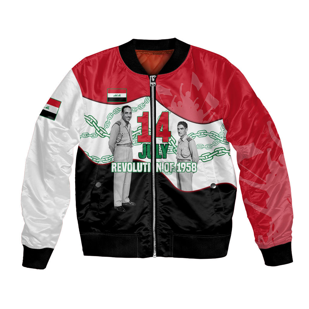 Iraq 14 July Revolution 1958 Bomber Jacket Abdul Karim Qasim Broken Chains Rising Fists