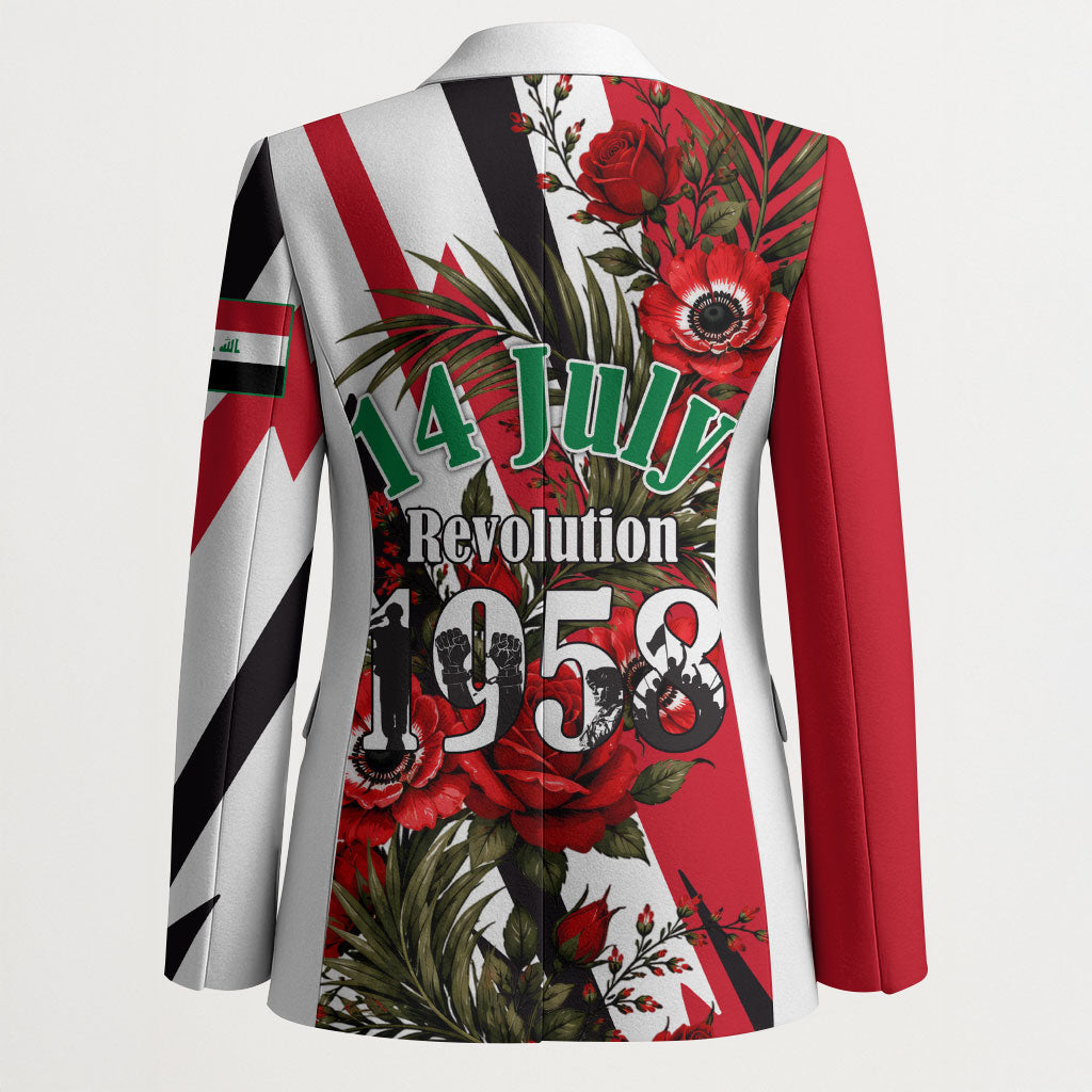 Iraq Revolution Soaring Eagle Blazer Iraqi Flag Red Roses Floral Design