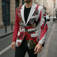 Iraq Revolution Soaring Eagle Blazer Iraqi Flag Red Roses Floral Design