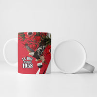 Iraq Revolution Soaring Eagle Ceramic Mug Iraqi Flag Red Roses Floral Design