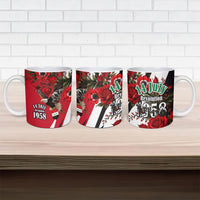 Iraq Revolution Soaring Eagle Ceramic Mug Iraqi Flag Red Roses Floral Design
