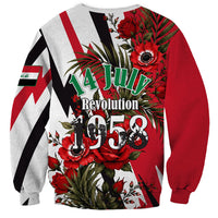 Iraq Revolution Soaring Eagle Sweatshirt Iraqi Flag Red Roses Floral Design