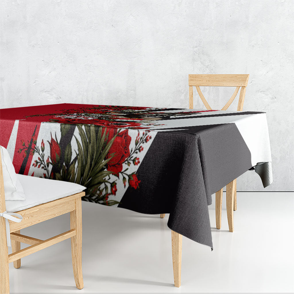 Iraq Revolution Soaring Eagle Tablecloth Iraqi Flag Red Roses Floral Design