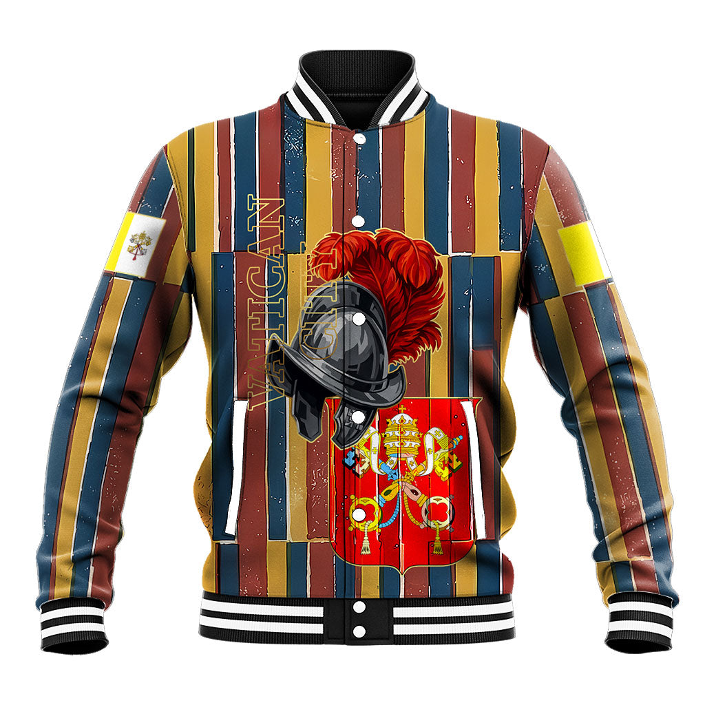 Vatican City Swiss Guard Protectors Of The Holy See Baseball Jacket Renaissance Uniform Stripes Catholic Military History
