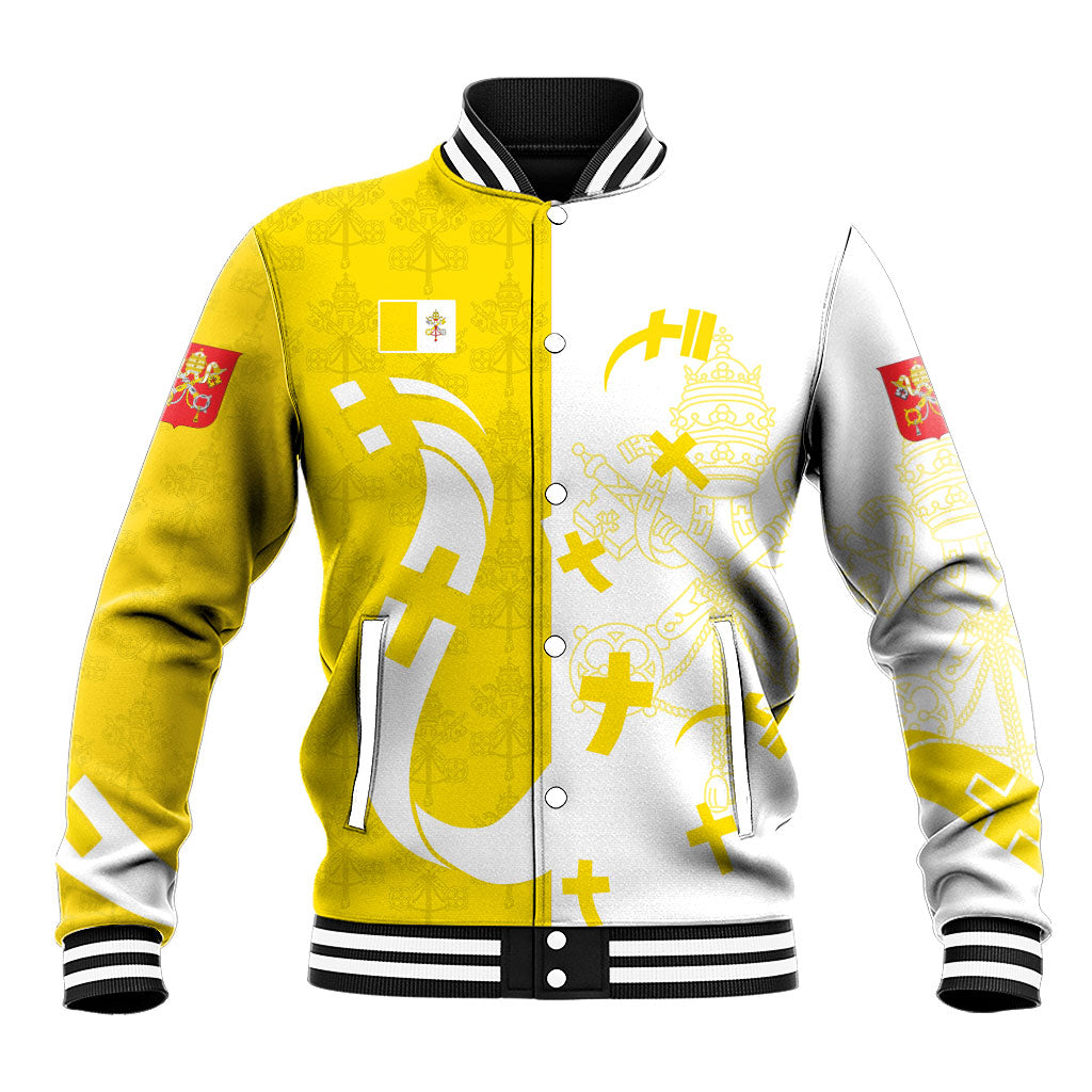 Coat Of Arms Flag of Vatican City Baseball Jacket Catholic Cross Heritage Symbol
