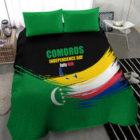 Comoros Independence Day Bedding Set Comorian Flag Brush Stroke National Pride Graphic