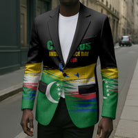 Comoros Independence Day Blazer Comorian Flag Brush Stroke National Pride Graphic