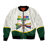 Personalized Comoros Independence Day Bomber Jacket July 6th National Pride Flag Graphic With Heritage Emblem