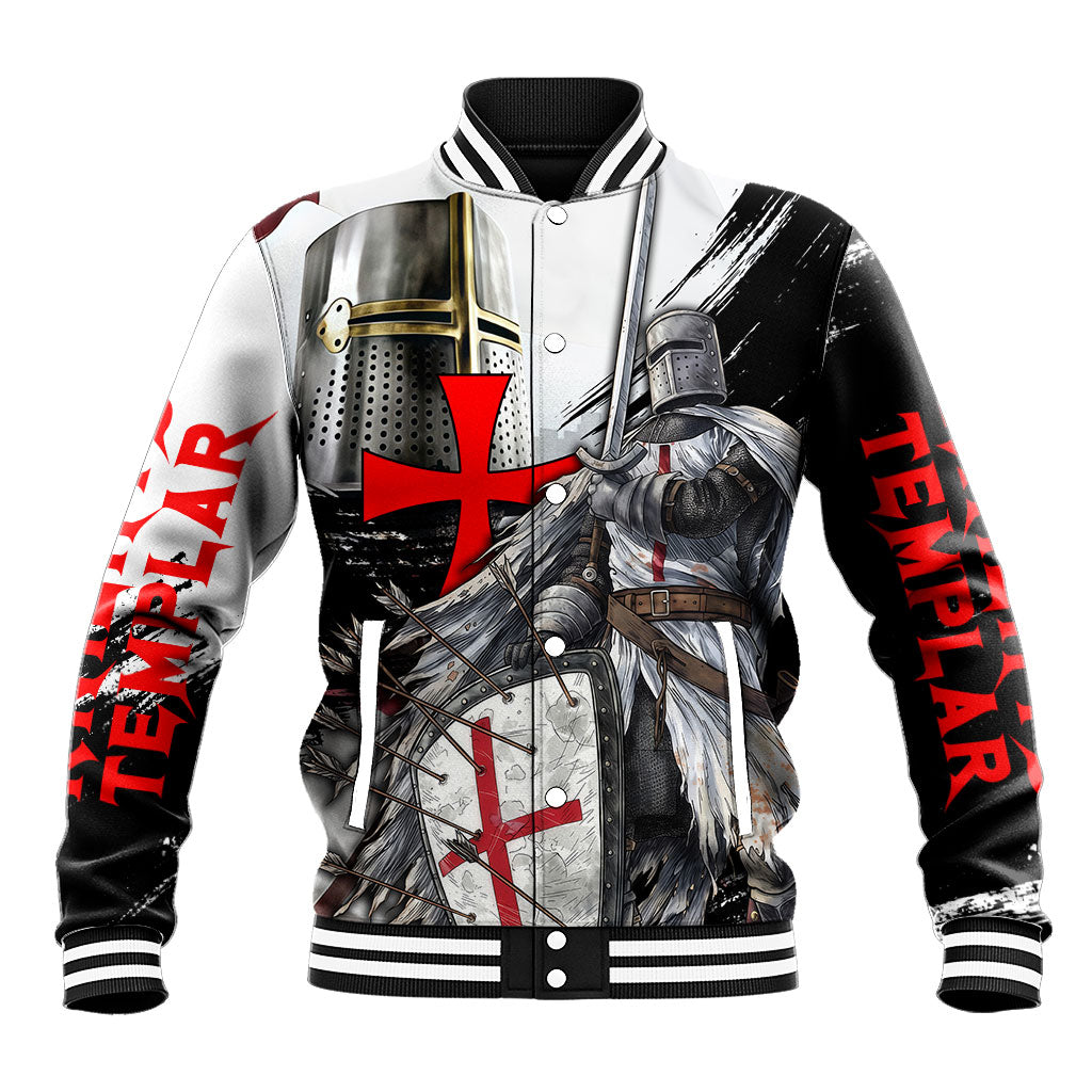 Knights Templar Crusader Baseball Jacket Medieval Armor Red Cross Shield