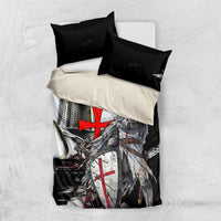 Knights Templar Crusader Bedding Set Medieval Armor Red Cross Shield